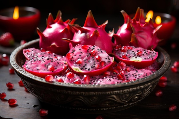 Zdjęcie egzotyczny raj sukculent dragon fruit delight dragon fruit zdjęcia