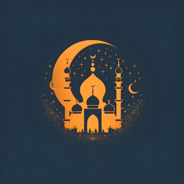 Eid Al Adha mubarak Eid alfitr Sketchy line art poster logo ilustracja koszulki