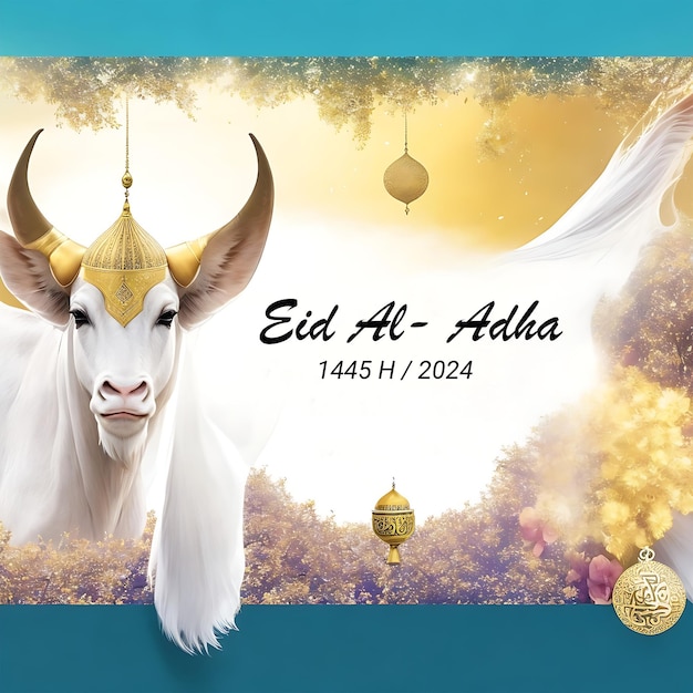 Eid al Adha Mubarak Ilustracja plakatów AI Generative