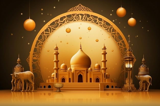 Eid al adha mubarak islamska kultura Bakrid tło