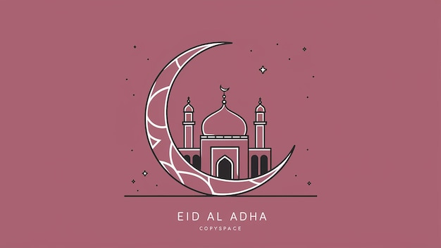 Zdjęcie eid al adha mubarak kaligrafia piękne islamskie i arabskie tło generative ai