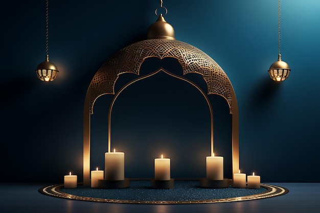 Zdjęcie eid al adha mubarak piękne islamskie tło