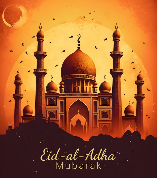 Eid al Adha Mubarak plakat Eid tło