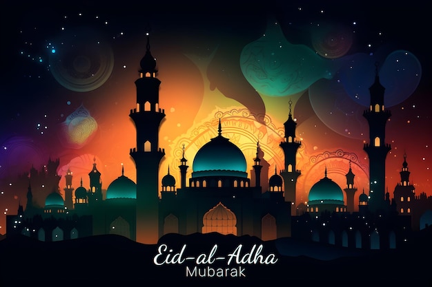 Eid al Adha Mubarak plakat Eid tło