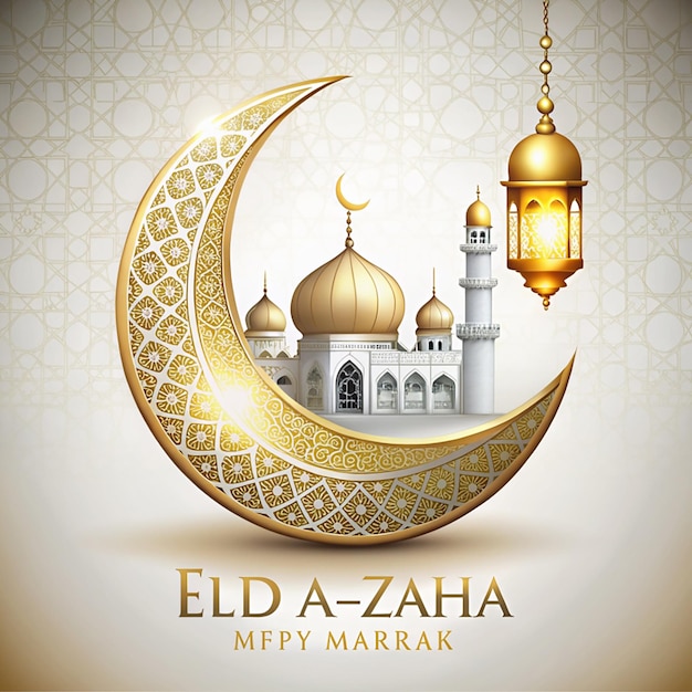 Eid Al Azha Mubarak festiwal islamski tło izolowane na białym tle islamska ilustracja nowego roku