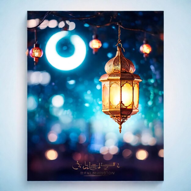 Eid al Fitr Eid Mubarak Wektorowa islamska religijna ilustracja świecących latarni z błyszczącymi i gwiazdami Muzułmański święty miesiąc Ramadan projekt plakatów plakatów świątecznych