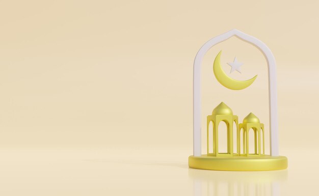 eid al fitr i eid al adha ilustracja 3d z kopią przestrzeni idul fitri i idul adha