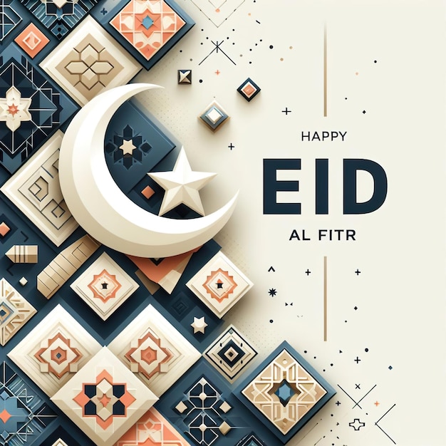 Eid al fitr nowoczesny wzór geometria kwadratowa konstrukcja