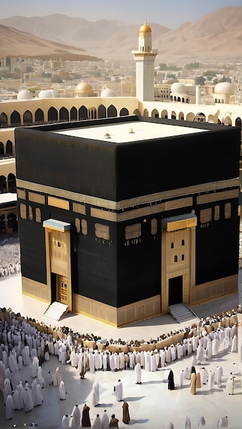 Zdjęcie eid alfitr duch mekka kaaba w święcie ramadanu