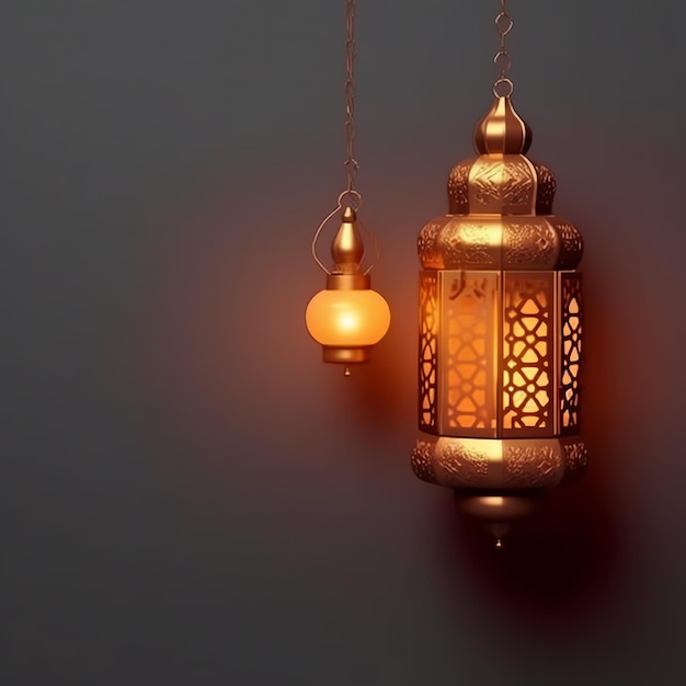 Eid Mubarak i ramadan kareem pozdrowienia z islamską latarnią i meczetem Eid al fitr tło