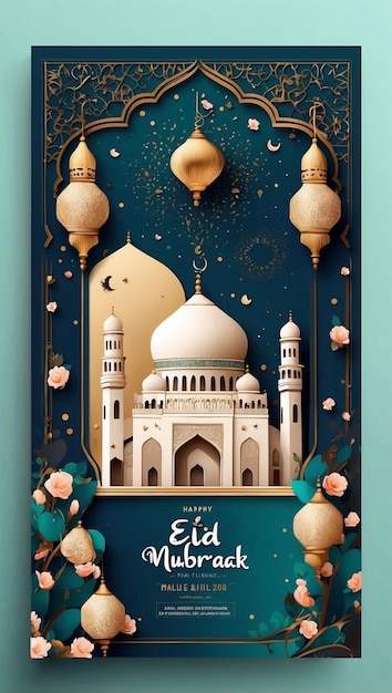 Eid Mubarak Islamic Festival Post w mediach społecznościowych