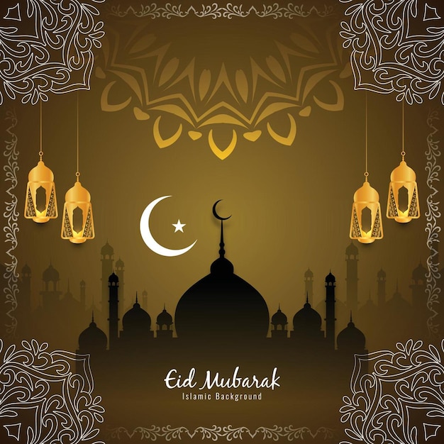 Eid Mubarak Islamskiego festiwalu piękny wektorowy tło