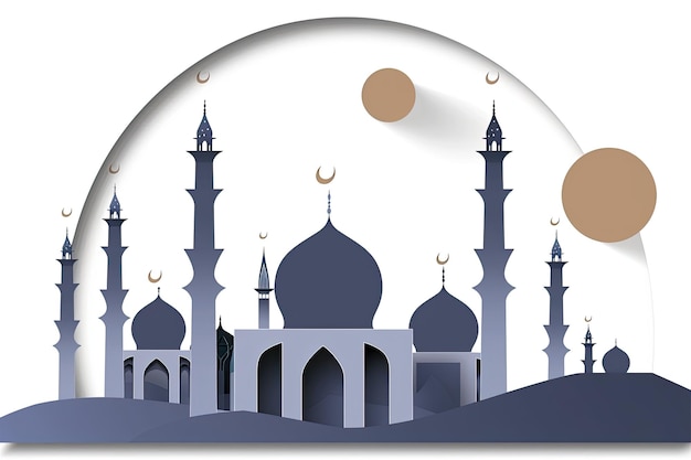 Eid Mubarak lub Eid Al Fitr Projekt szablonu Święty dzień dla muzułmanów i islamskich ludzi Ilustracja