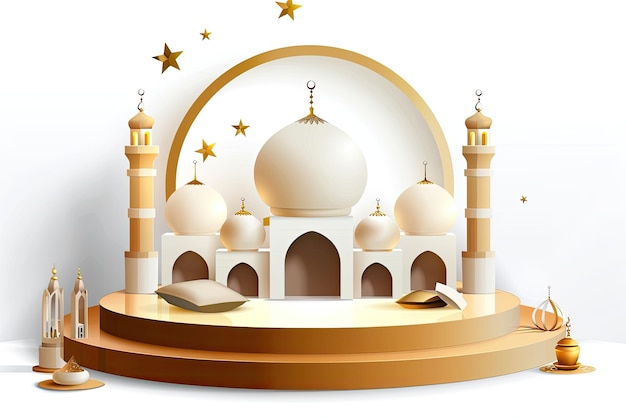 Eid Mubarak lub Eid Al Fitr Projekt szablonu Święty dzień dla muzułmanów i islamskich ludzi Ilustracja