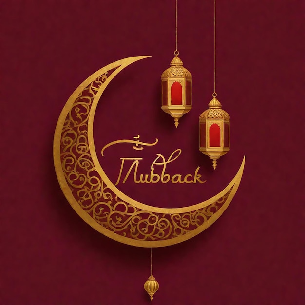 Zdjęcie eid mubarak poster flyer i islamski tło