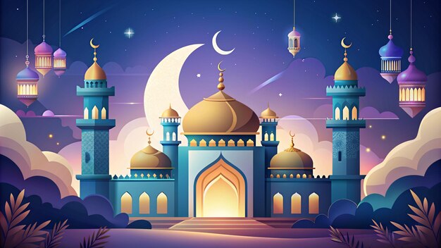 Eid Mubarak premium ilustracja z luksusowym projektem