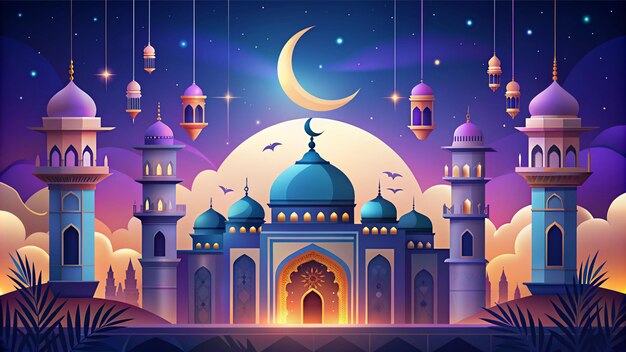 Eid Mubarak premium ilustracja z luksusowym projektem