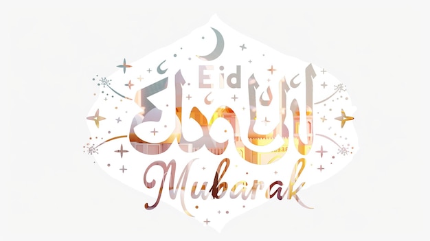 Eid Mubarak typografia 29 prosty lowpoly uroczy 3d z Eid al Adha Mubarak tło