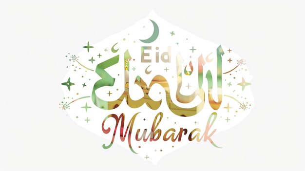 Eid Mubarak typografia 29 prosty lowpoly uroczy 3d z Eid al Adha Mubarak tło