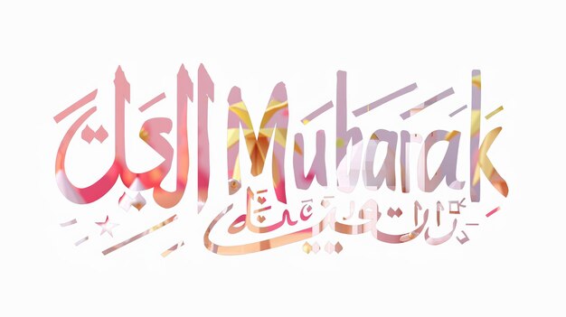 Eid Mubarak typografia 41 prosty lowpoly uroczy 3d z Eid al Adha Mubarak tło