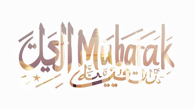 Eid Mubarak typografia 41 prosty lowpoly uroczy 3d z Eid al Adha Mubarak tło