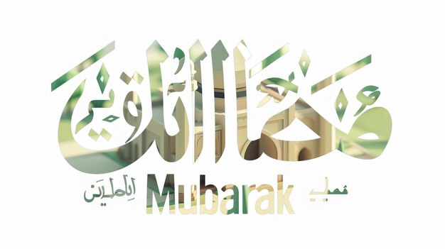 Eid Mubarak typografia 42 prosty lowpoly uroczy 3d z Eid al Adha Mubarak tło
