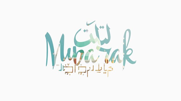 Eid Mubarak typografia 47 prosty lowpoly uroczy 3d z Eid al Adha Mubarak tło