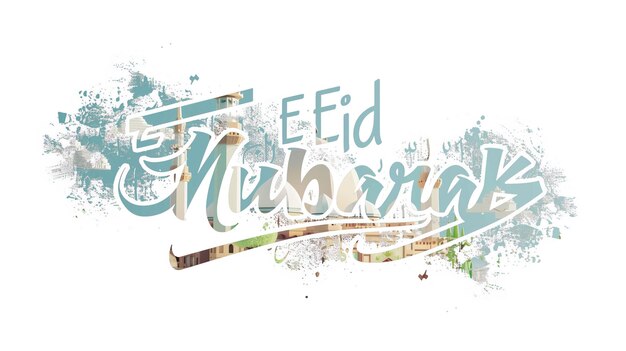 Zdjęcie eid mubarak typografia 8 prosty lowpoly uroczy 3d z eid al adha mubarak tło