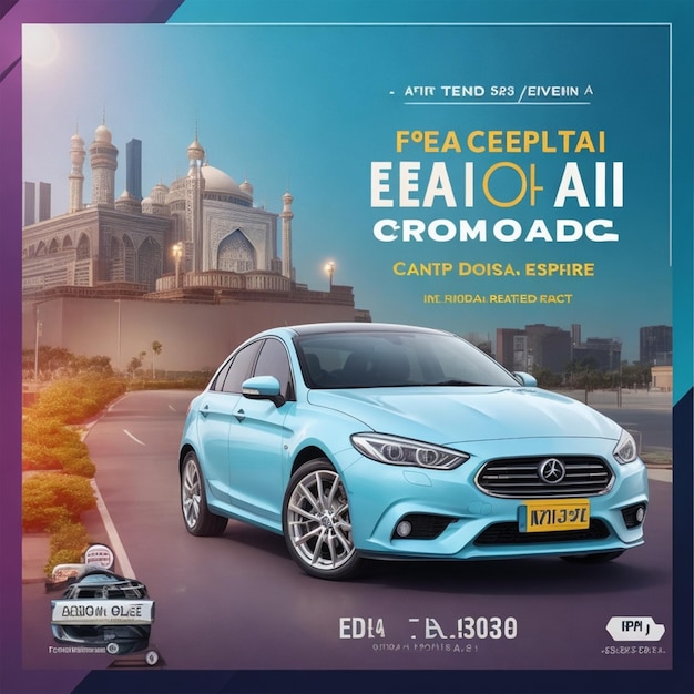 Zdjęcie eid specjalne wynajem samochodu sprzedaż samochodu zniżki oferują social media post design