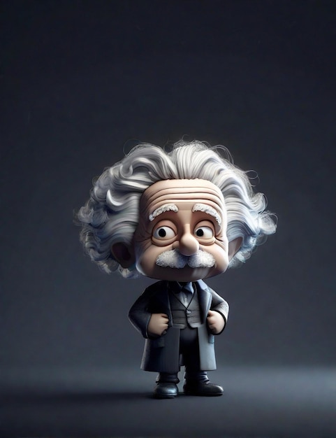 Einstein 3d animowany lekarz HD 8K tapeta Stock Photographic Image