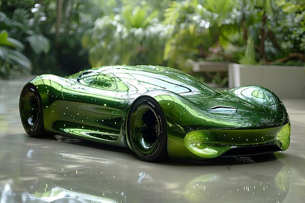 Zdjęcie ekologia koncepcji nowoczesnych zielonych samochodów elektrycznych