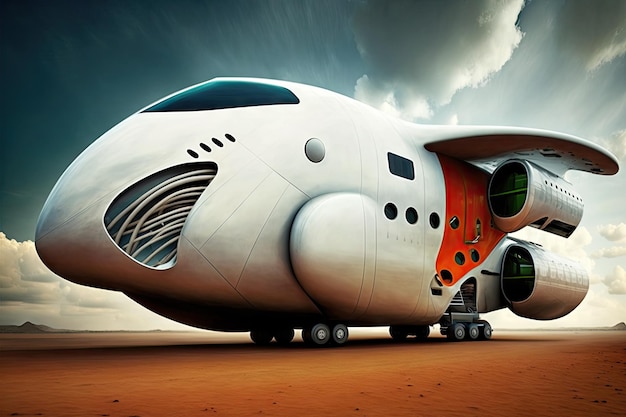 Ekologiczny i kosmiczny transport przyszłości w postaci futurystycznego samolotu transportowego przyszłości stworzonego z ge