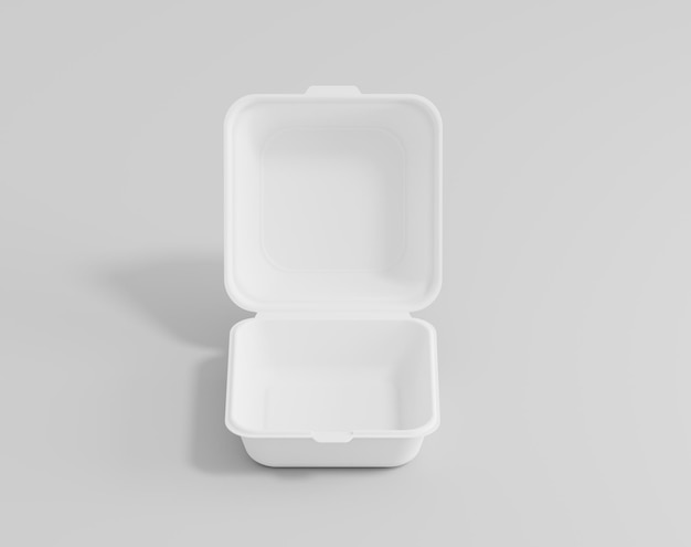 Zdjęcie ekologiczny kwadratowy pakiet żywności z etykietą renderowania 3d ilustracja 3d