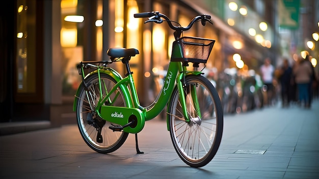 Zdjęcie ekologiczny transport alternatywne środki transportu, takie jak rowery, transport publiczny, aby zachęcić do zrównoważonych dojazdów do pracy generative ai