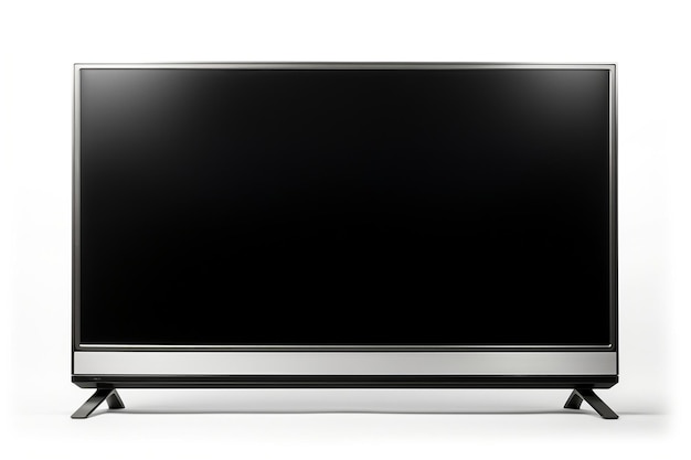 Ekran telewizora plazmowego w widoku z przodu izolowany na białym Generacyjna sztuczna inteligencja
