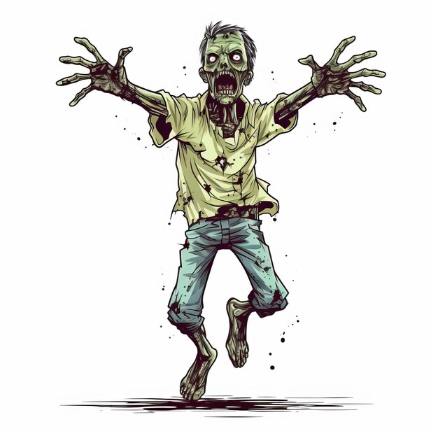 Ekscytująca ilustracja zombie w stylu Sudersana Pattnaika