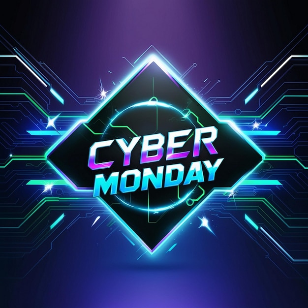 Ekscytująca maketa sprzedaży Cyber Monday dla grafiki promocyjnej