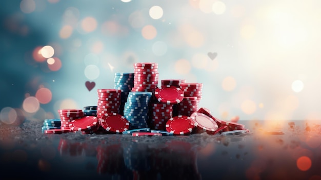 Ekscytujące gry w pokera w kasynie online karty i żetony na stole doświadczenie hazardowe wygrywające ręce i zakłady