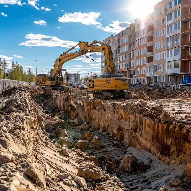 Ekskawator Komatsu na placu budowy w Hanowerze