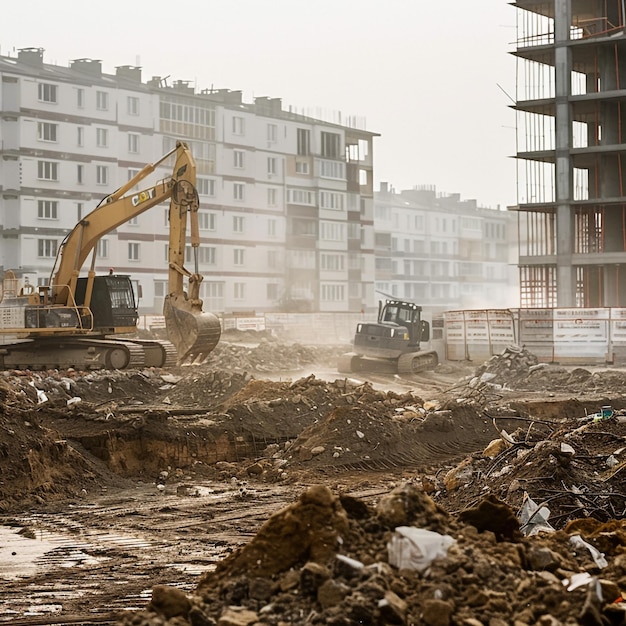 Ekskawator z wiadrą rozbijającą do rozbijania betonu Recykling odpadów budowlanych do mieszanki budowlanej Sifting i szlifowanie wiadra do oddzielenia betonu na frakcje wyższej jakości