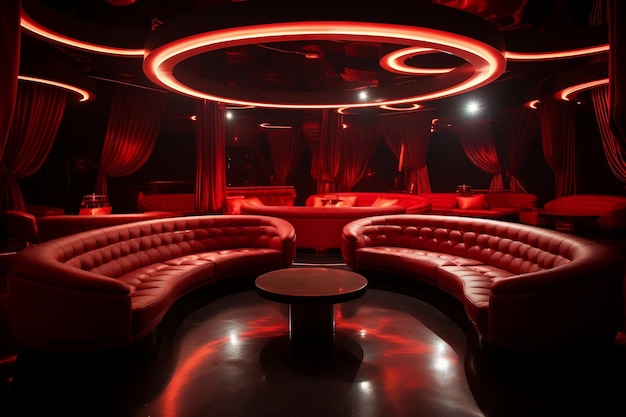 Ekskluzywny salon VIP z motywem Redthemed w nocnym klubie Elite Club AI