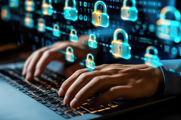 Ekspert ds. bezpieczeństwa cybernetycznego pracujący nad ochroną danych sieciowych w celu zwalczania przestępczości cyfrowej