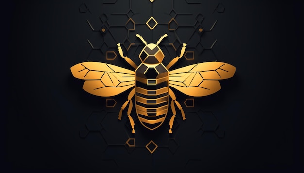 Zdjęcie eksperyment z kształtami geometrycznymi w celu skonstruowania konturów pszczoły to nowoczesne i stylizowane podejście może doprowadzić do wizualnie uderzającej ilustracji odpowiedniej dla wario 24