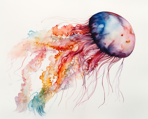 eksperyment z tworzeniem akwareli z meduzami