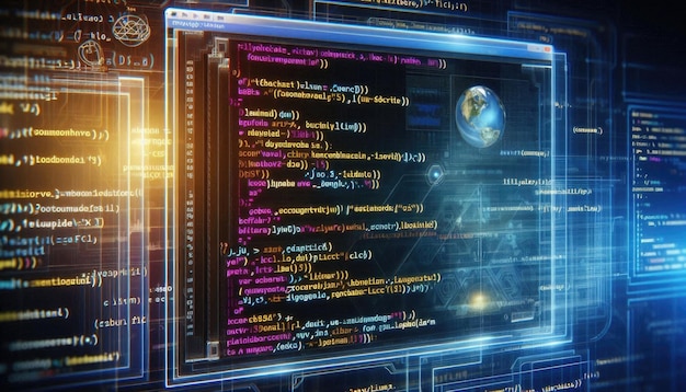 Eksploracja CSS JavaScript i HTML Closeup na Function Source Code i IT Technology Background