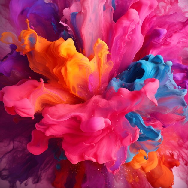 Zdjęcie eksplozja kolorów intensywny kolor magenta oszałamiający jasny błyszczący