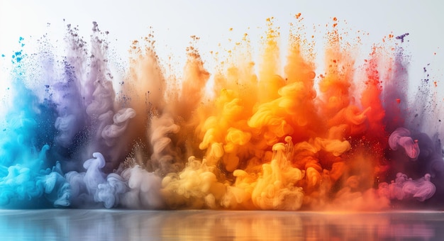 Eksplozja kolorowa kolorowa tęcza proszku eksplozja lotu