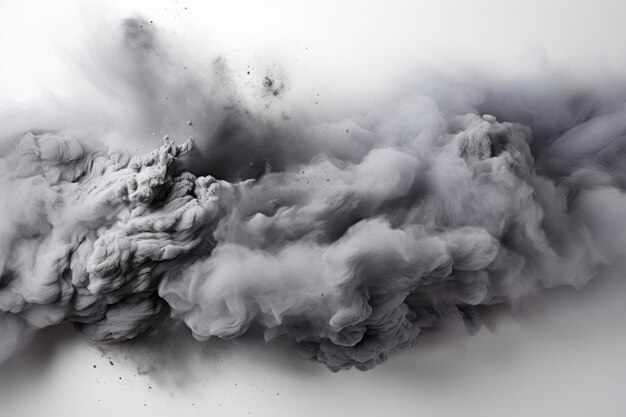 Eksplozja tekstury izolowanego pyłu kolorowego w białym tle generatywnym IA