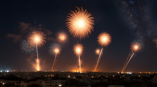 Eksplozje oświetlające nocne niebo podczas izraelskich operacji wojskowych