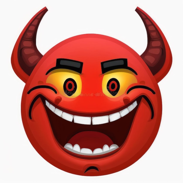 Zdjęcie ekspresyjny emotikon twarzy demon emoji